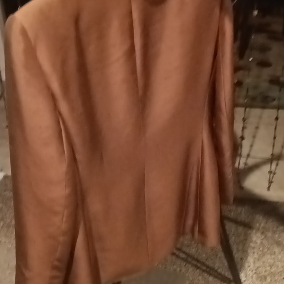 FINAL PRICE JONES NEW YORK 100% silk brown blazer with brown buttons 10 - Picture 11 of 11
